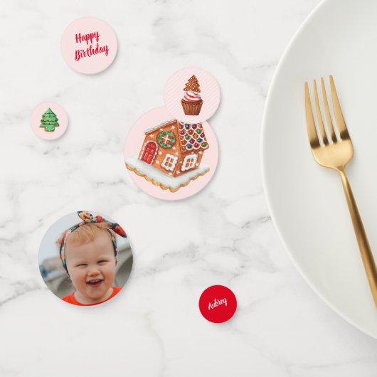 Roze kerstfeestdag confetti (Groep)