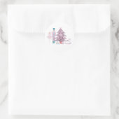 Roze kerstfeestdag met de Nutnesskraker Ronde Sticker (Tas)