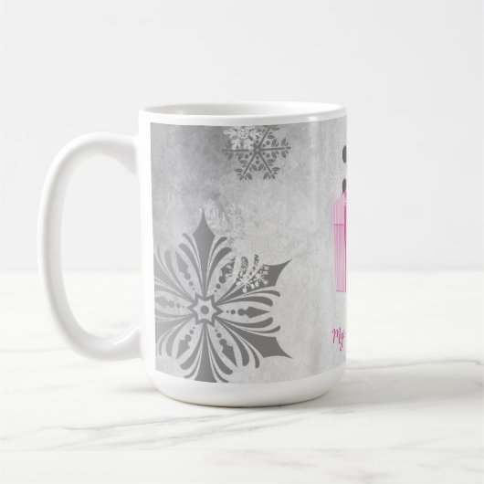 Roze kerstfeestdag Mok (Links)