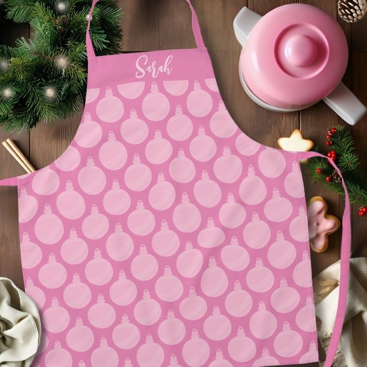 Roze kerstfeestdag Schort