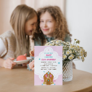 Roze kerstfeestdag uitnodiging voor ontbijt