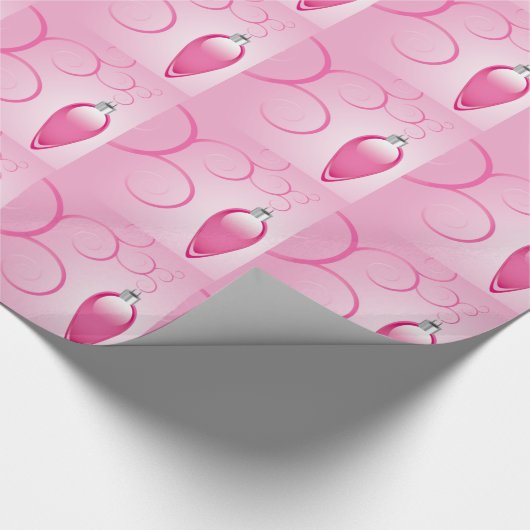 Roze kerstfeestdagen cadeaupapier (Hoek)