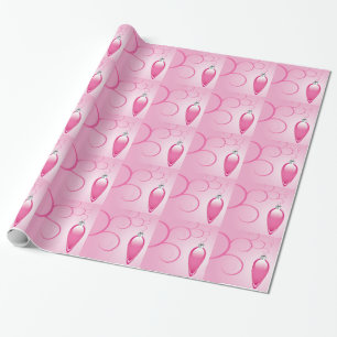 Roze kerstfeestdagen cadeaupapier