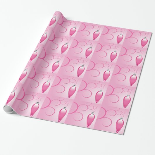 Roze kerstfeestdagen cadeaupapier (Uitgerold)
