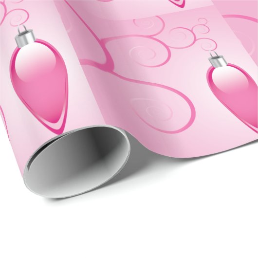 Roze kerstfeestdagen cadeaupapier (Rol Hoek)