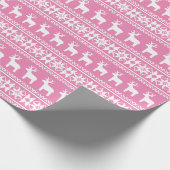  roze kerstfeestdroger cadeaupapier (Hoek)