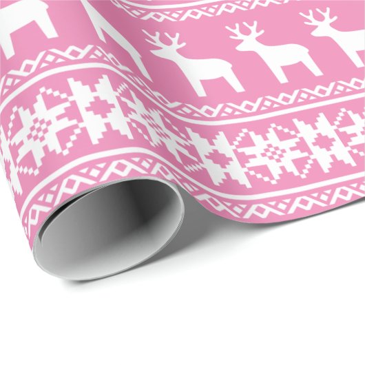  roze kerstfeestdroger cadeaupapier (Rol Hoek)