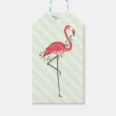 Roze Kerstflamingo gepersonaliseerd Cadeaulabel (Voorkant)