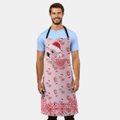 ROZE KERSTFLAMINGO'S MET KERSTVERLICHTING SCHORT (Gedragen)