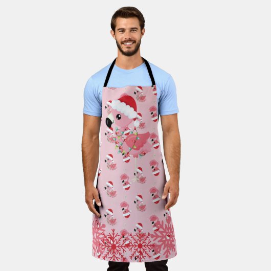 ROZE KERSTFLAMINGO'S MET KERSTVERLICHTING SCHORT (Gedragen)