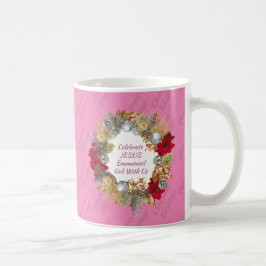 Roze kerstfoto koffiemok