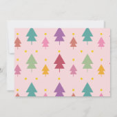 Roze kerstfoto's Regenboogvakantie Zwangerschap Aankondiging (Achterkant)