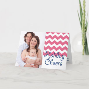 Roze kerstfoto's voor kerstmis feestdagen kaart
