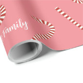 Roze Kerstgelei Lollies aangepaste naam Cadeaupapier (Rol Hoek)