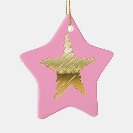 Roze kerstgoudster met kerstmis keramisch ornament (Rechts)