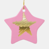 Roze kerstgoudster met kerstmis keramisch ornament (Voorkant)
