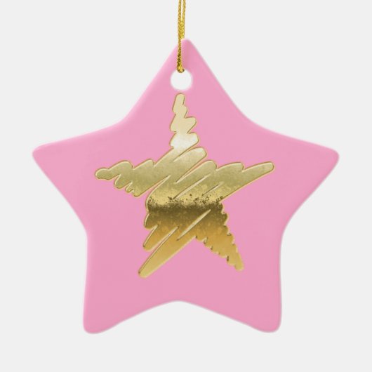 Roze kerstgoudster met kerstmis keramisch ornament (Voorkant)