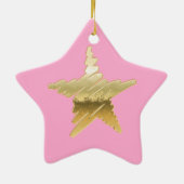 Roze kerstgoudster met kerstmis keramisch ornament (Achterkant)