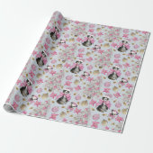 Roze Kersthonden Cadeaupapier (Uitgerold)