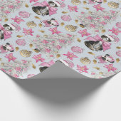 Roze Kersthonden Cadeaupapier (Hoek)