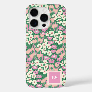 Roze Kersthonden Gepersonaliseerd Meisje Monogram iPhone 16 Pro Hoesje