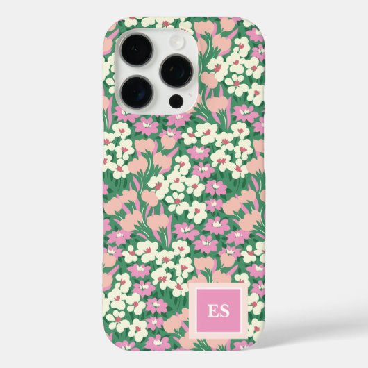 Roze Kersthonden Gepersonaliseerd Meisje Monogram Case-Mate iPhone Case (Achterkant)