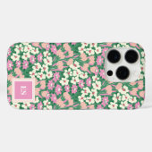 Roze Kersthonden Gepersonaliseerd Meisje Monogram Case-Mate iPhone Case (Achterkant (horizontaal))