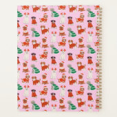 Roze Kersthonden Leraar gepersonaliseerd Planner (Achterkant)