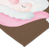 Roze kersticonen op bruin | lange tafelloper (Hoek)