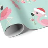 Roze kerstinpakpapier voor Flamingo Cadeaupapier (Rol Hoek)