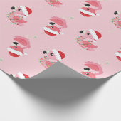 Roze kerstinpakpapier voor Flamingo Cadeaupapier (Hoek)