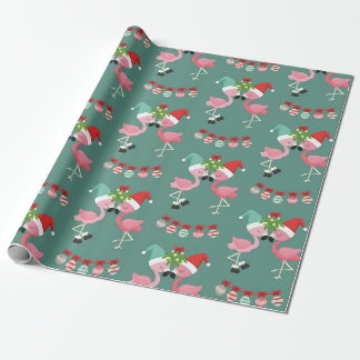 Roze kerstinpakpapier voor Flamingo Cadeaupapier