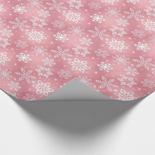 Roze kerstinpakpapier voor kerstfeestdagen cadeaupapier (Hoek)