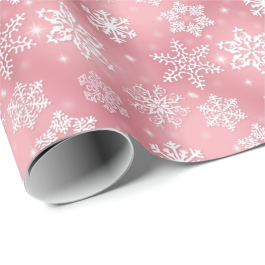 Roze kerstinpakpapier voor kerstfeestdagen cadeaupapier (Rol Hoek)