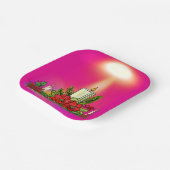 Roze Kerstkaars Papieren Bord (Gebogen)