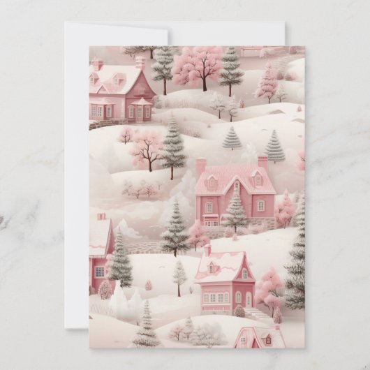 Roze kerstkaart (Voorkant)
