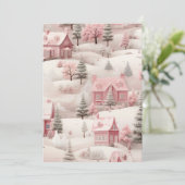 Roze kerstkaart (Staand voorkant)