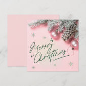 Roze kerstkaart (Voorkant / Achterkant)