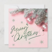 Roze kerstkaart (Voorkant)