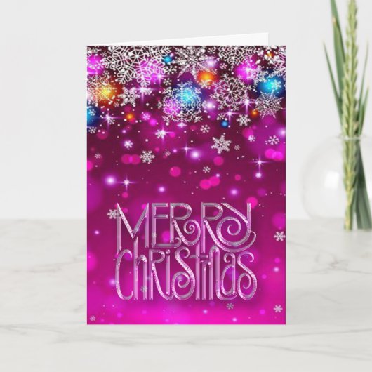 Roze kerstkaart feestdagen kaart (Voorkant)