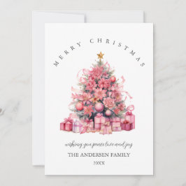 Roze kerstkaart kaart