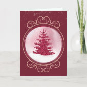 Roze kerstkaart met glitter Snow Wereldbol Kaart (Voorkant)
