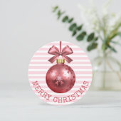 Roze kerstkaart, op maat gemaakt feestdagenkaart (Staand voorkant)