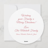 Roze kerstkaart, op maat gemaakt feestdagenkaart (Achterkant)