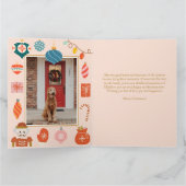 Roze kerstkaart | Schattige vakantie Ornament Kaart (Binnen)