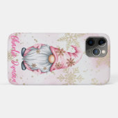 Roze Kerstkabouter Goud Sneeuwvlokken Case-Mate iPhone Case (Achterkant (horizontaal))