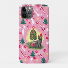 Roze Kerstkat Case-Mate iPhone Case