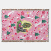 Roze Kerstkat Deken (Voorkant)