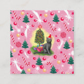 Roze Kerstkat Informatiekaartje (Voorkant)