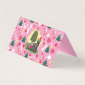 Roze Kerstkat Kaart (Achterkant)